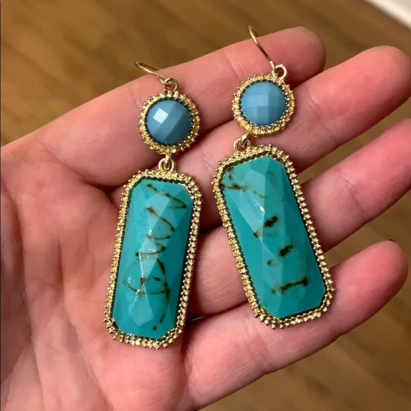 Anthropologie Jewelry - Turquoise drop earrings